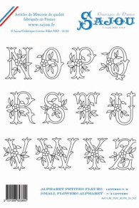 Sajou-Alphabet Download-Stickmuster DINA4 Blümchen N bis Z 