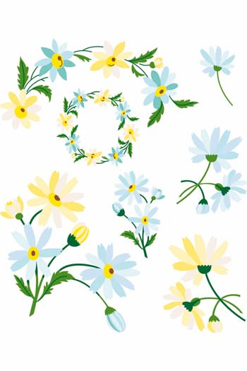 Sajou downloadable embroidery motifs A4 daisies colour suggestions Sajou downloadable embroidery motifs A4 daisies colour suggestions