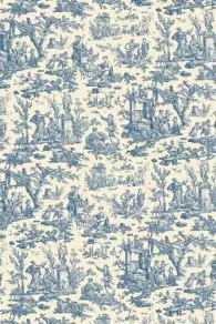 Sajou cotton fabric Offrande à l'Amour blue miniature motif