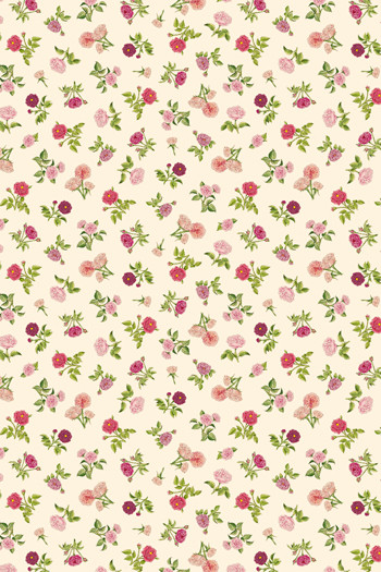 Swatch coated Sajou fabric Josephine's roses 1 Swatch coated Sajou fabric Josephine's roses 1