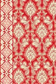 Sajou-Stoff Damas Rot Hauptmotiv 100% Baumwolle 150 cm breit