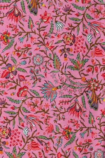 Metre of Sajou indienne fabric motif 14 on old rose base 110cm width Metre of Sajou indienne fabric motif 14 on old rose base 110cm width