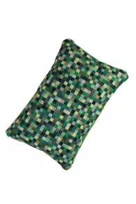 Sajou basketweave cushion in green tones