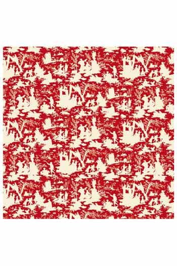 Sajou square tablecloth red Offrande à l'Amour shadow Toile de Jouy Sajou square tablecloth red Offrande à l'Amour shadow Toile de Jouy