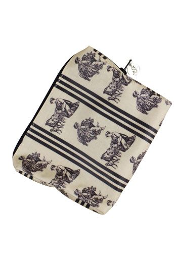 Small sewing pouch Sajou grey Toile de Jouy coated cotton Small sewing pouch Sajou grey Toile de Jouy coated cotton