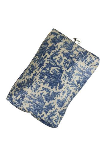 Small sewing pouch Sajou blue and red Toile de Jouy coated cotton and cotton Small sewing pouch Sajou blue and red Toile de Jouy coated cotton and cotton