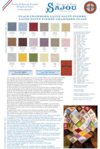 Feuille d'explications en couleurs pour le plaid Sajou Chambord