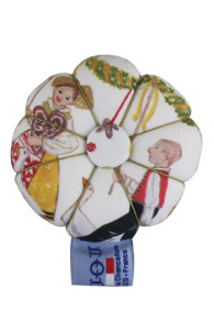 Dessous du pique-épingles citrouille Sajou tissu Farandole alsacienne