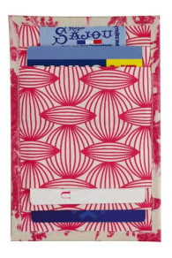 Interior of Sajou pink Plaisirs de la Campagne Jouy card holder