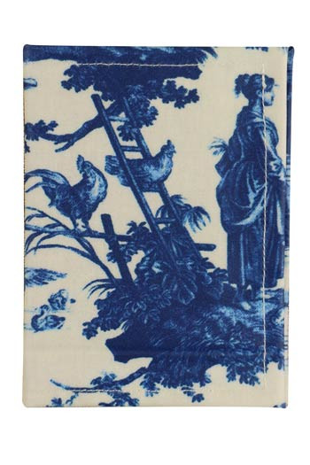 Porte-cartes Sajou toile de Jouy cirée Plaisirs de la Campagne bleu Porte-cartes Sajou toile de Jouy cirée Plaisirs de la Campagne bleu