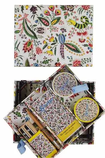 Boîte remplie papeterie Sajou indienne Coquecigrues Boîte remplie papeterie Sajou indienne Coquecigrues