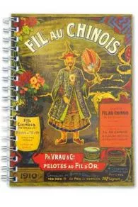 Front cover of the Fil Au Chinois spiral notebook – 1910 calendar – blue pages