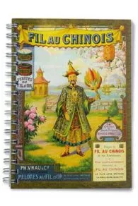 Front cover of the Fil Au Chinois spiral notebook – 1914 calendar – mauve pages