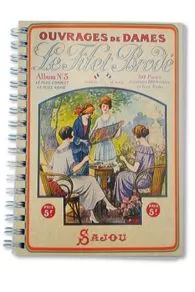 Sajou spiral notebook – haberdashery theme – 50 mauve pages