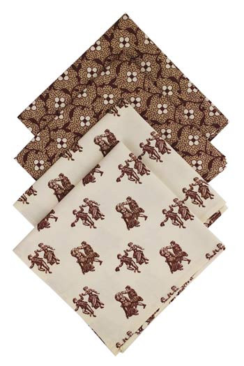 Four Sajou table napkins brown L'Abreuvoir coordinates Four Sajou table napkins brown L'Abreuvoir coordinates