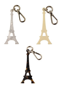 Die drei Sajou-Schlüsselanhänger in Eiffelturm-Form