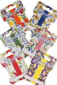 Sechs Sajou Wickelkarten für Bänder und Garne - Gestickte Blumen