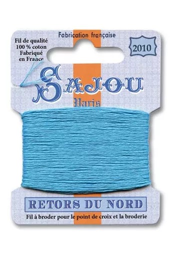 Stickgarn Retors du Nord Sajou Nr.2010 Helltürkis Stickgarn Retors du Nord Sajou Nr.2010 Helltürkis