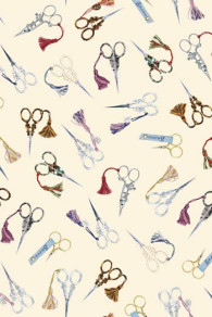 Tissu Sajou 100 % coton reproduisant les paires de ciseaux de la Collection privée