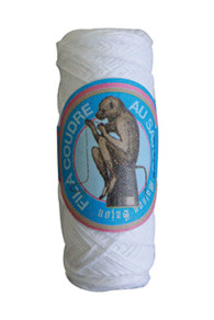 Sajou cotton tacking thread in 80m coccons - colour white