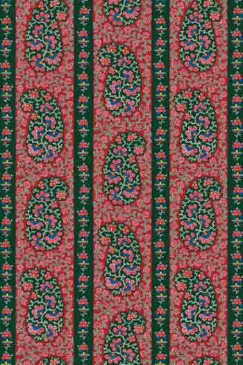 Sajou red Kashmir fabric paisley motif 100% cotton 150cm wide Sajou red Kashmir fabric paisley motif 100% cotton 150cm wide