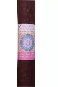 Burgundy  linen to embroider presented in roll with Sajou label