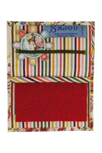 Interior of the Sajou needle and pin case in Marie Antoinette at the Palace motif Interior of the Sajou needle and pin case in Marie Antoinette at the Palace motif
