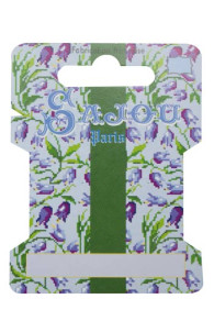 Sajou Wickelkarte für Bänder und Garne Gestickte Blumen - Glockenblumen