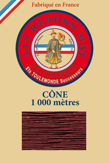 Lin retors mat 12/3 en cône 1 000 mètres coloris 425 Brique Fil Au Chinois Lin retors mat 12/3 en cône 1 000 mètres coloris 425 Brique Fil Au Chinois