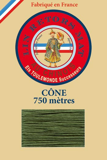 Matt twisted linen 12/4 on 750m cones colour 735 Chartreuse Fil Au Chinois Matt twisted linen 12/4 on 750m cones colour 735 Chartreuse Fil Au Chinois