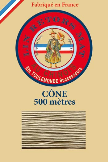 Matt twisted linen 12/6 on 500m cones colour 359 Grey Fil Au Chinois Matt twisted linen 12/6 on 500m cones colour 359 Grey Fil Au Chinois