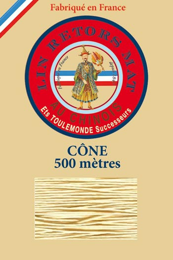 Matt twisted linen 12/6 on 500m cones colour 571 Ecru Fil Au Chinois Matt twisted linen 12/6 on 500m cones colour 571 Ecru Fil Au Chinois