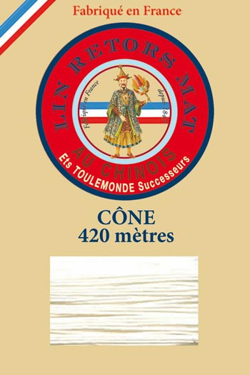 Lin retors mat 12/7 en cône 420 mètres coloris 105 Naturel Fil Au Chinois Lin retors mat 12/7 en cône 420 mètres coloris 105 Naturel Fil Au Chinois