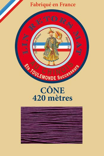 Matt twisted linen 12/7 on 420m cones colour 218 Violet Fil Au Chinois Matt twisted linen 12/7 on 420m cones colour 218 Violet Fil Au Chinois