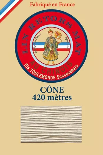Lin retors mat 12/7 en cône 420 mètres coloris 359 Gris Fil Au Chinois