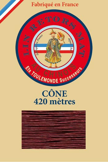 Lin retors mat 12/7 en cône 420 mètres coloris 425 Brique Fil Au Chinois