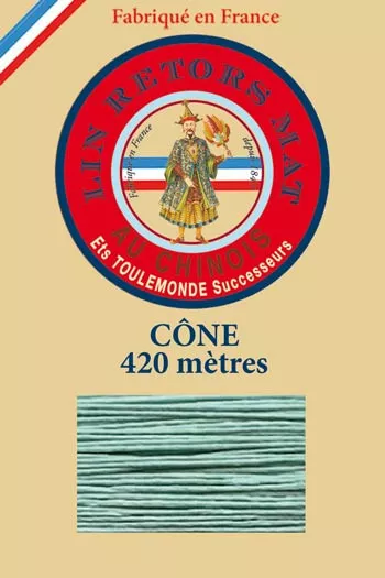 Lin retors mat 12/7 en cône 420 mètres coloris 448 Jade Fil Au Chinois Lin retors mat 12/7 en cône 420 mètres coloris 448 Jade Fil Au Chinois