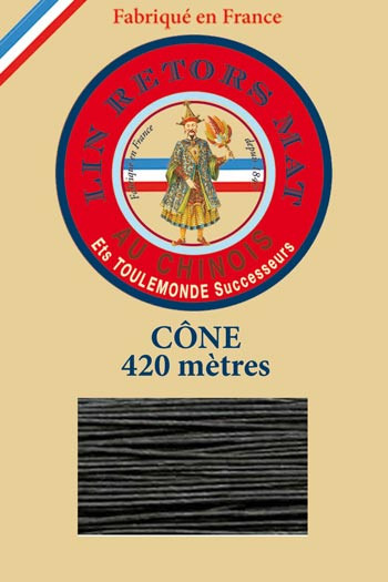 Matt twisted linen 12/7 on 420m cones colour 494 Pine Fil Au Chinois Matt twisted linen 12/7 on 420m cones colour 494 Pine Fil Au Chinois