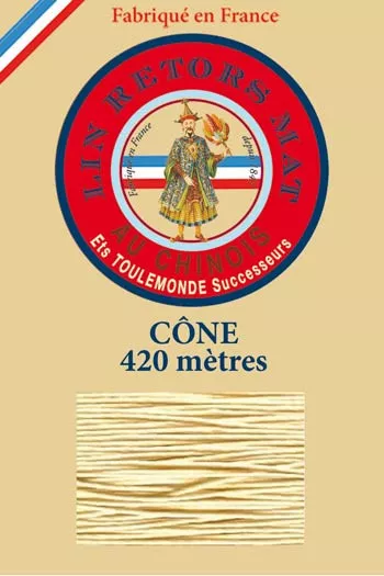 Lin retors mat 12/7 en cône 420 mètres coloris 571 Bis Fil Au Chinois Lin retors mat 12/7 en cône 420 mètres coloris 571 Bis Fil Au Chinois