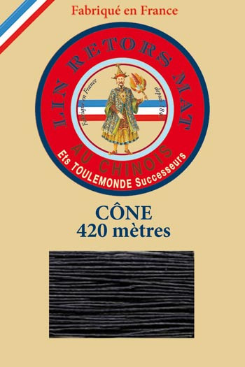 Matt twisted linen 12/7 on 420m cones colour 812 Navy blue Fil Au Chinois Matt twisted linen 12/7 on 420m cones colour 812 Navy blue Fil Au Chinois