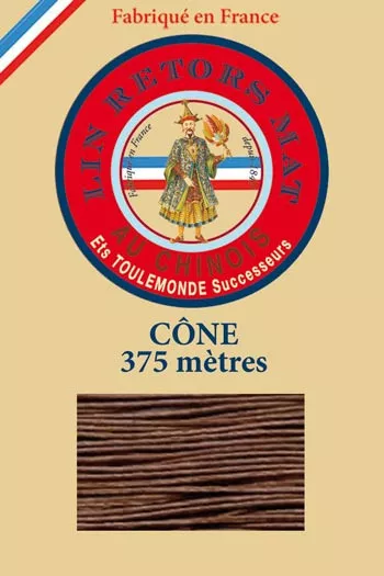 Lin retors mat 12/8 en cône 375 mètres coloris 276 Marron Fil Au Chinois Lin retors mat 12/8 en cône 375 mètres coloris 276 Marron Fil Au Chinois