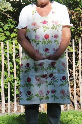 Front of Sajou Josephine's roses Japanese apron Front of Sajou Josephine's roses Japanese apron