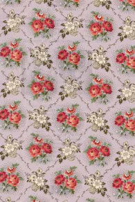 Tissu indienne Sajou n°73 motif de roses sur fond mauve