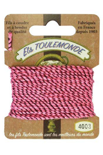 Fil broderie Rochefort Sajou cordelette fantaisie 4003 rose-marron Fil broderie Rochefort Sajou cordelette fantaisie 4003 rose-marron