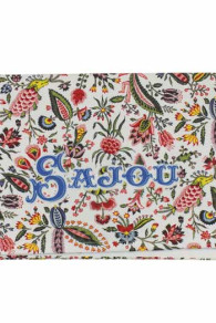 Torchon de cuisine motif indienne Coquecigrues détail du marquage Sajou