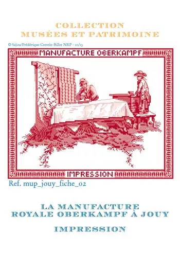 Cross stitch pattern chart: printing of toile de Jouy