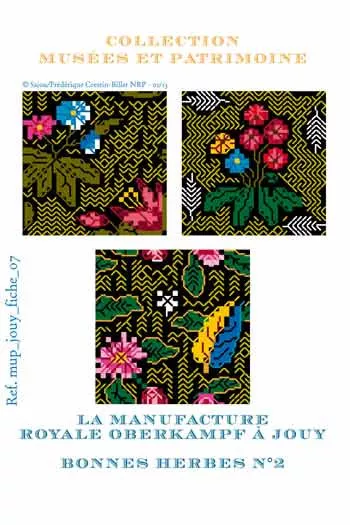 Cross-stitch pattern chart: bonnes herbes 2, toile de Jouy Cross-stitch pattern chart: bonnes herbes 2, toile de Jouy