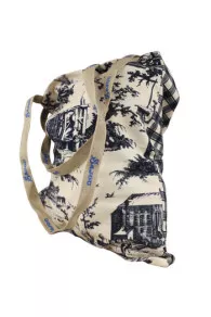 Sajou tote bag Travaux de la Manufacture black - Episodes of fabric printing in the Jouy Manufactory 