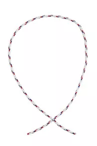 Sajou braided cord white base with blue and red in 2mm diametre