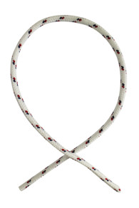 Sajou braided cord white base with blue and red in 6mm diametre